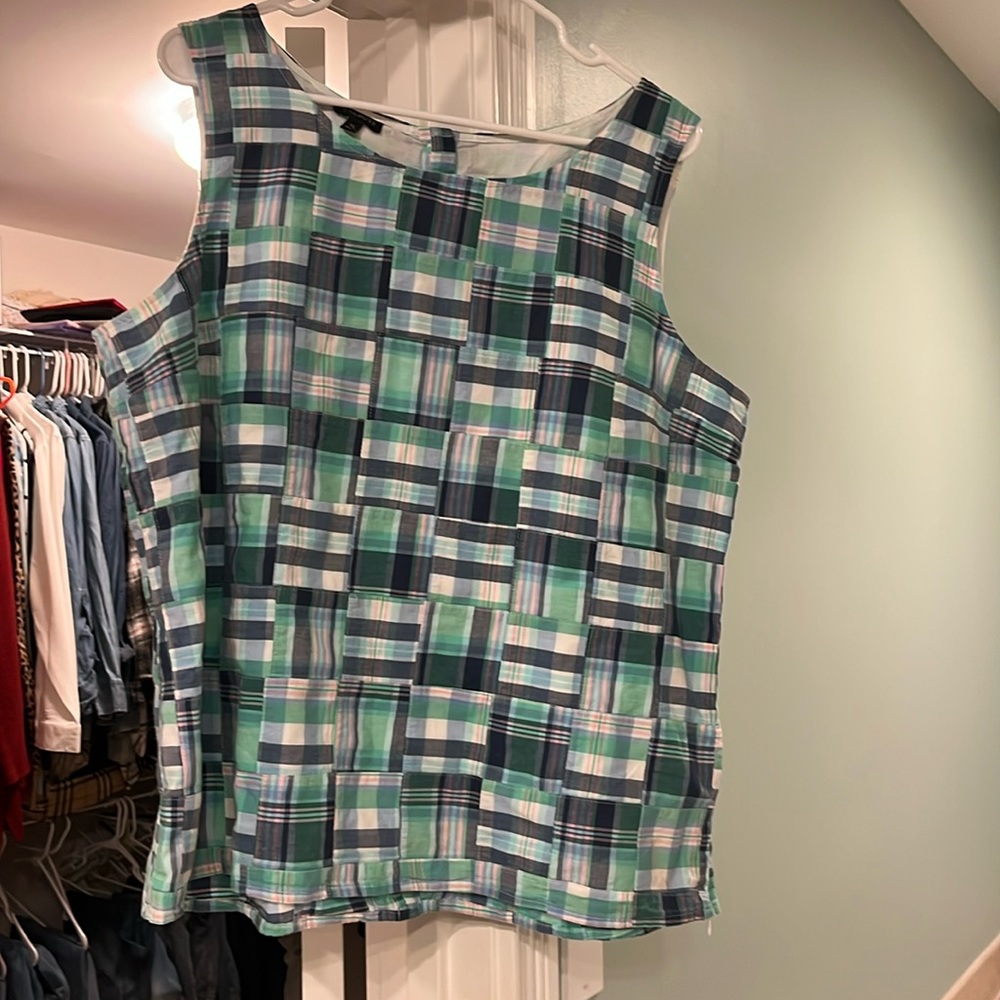 Talbots Madras plaid sleeveless top